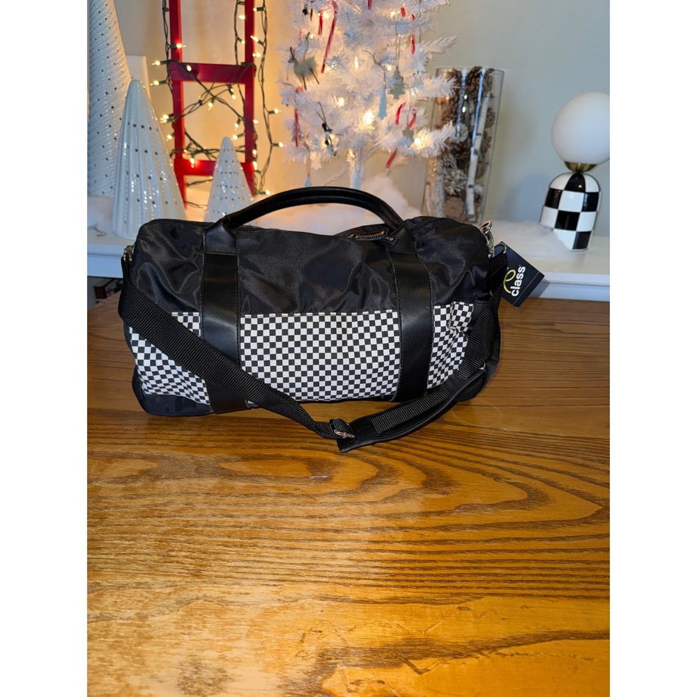 Art Class Black Checkerboard Duffle Bag Weekend Travel Carry On